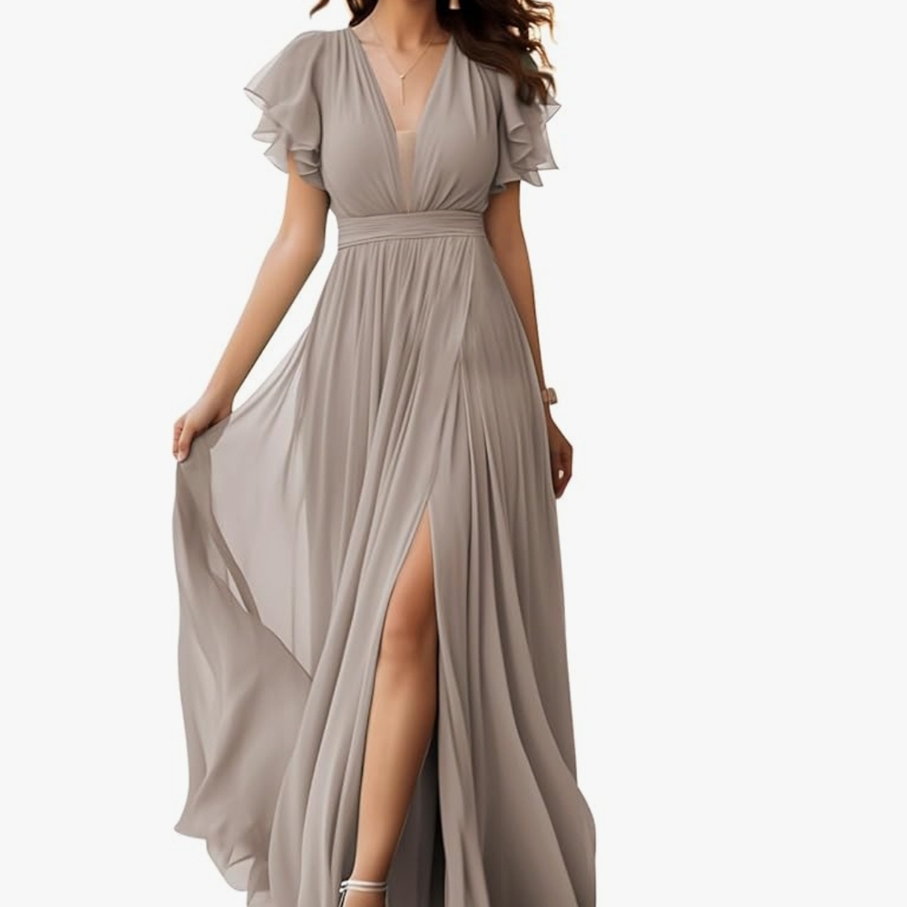 Elegant Gray Maxi Dress